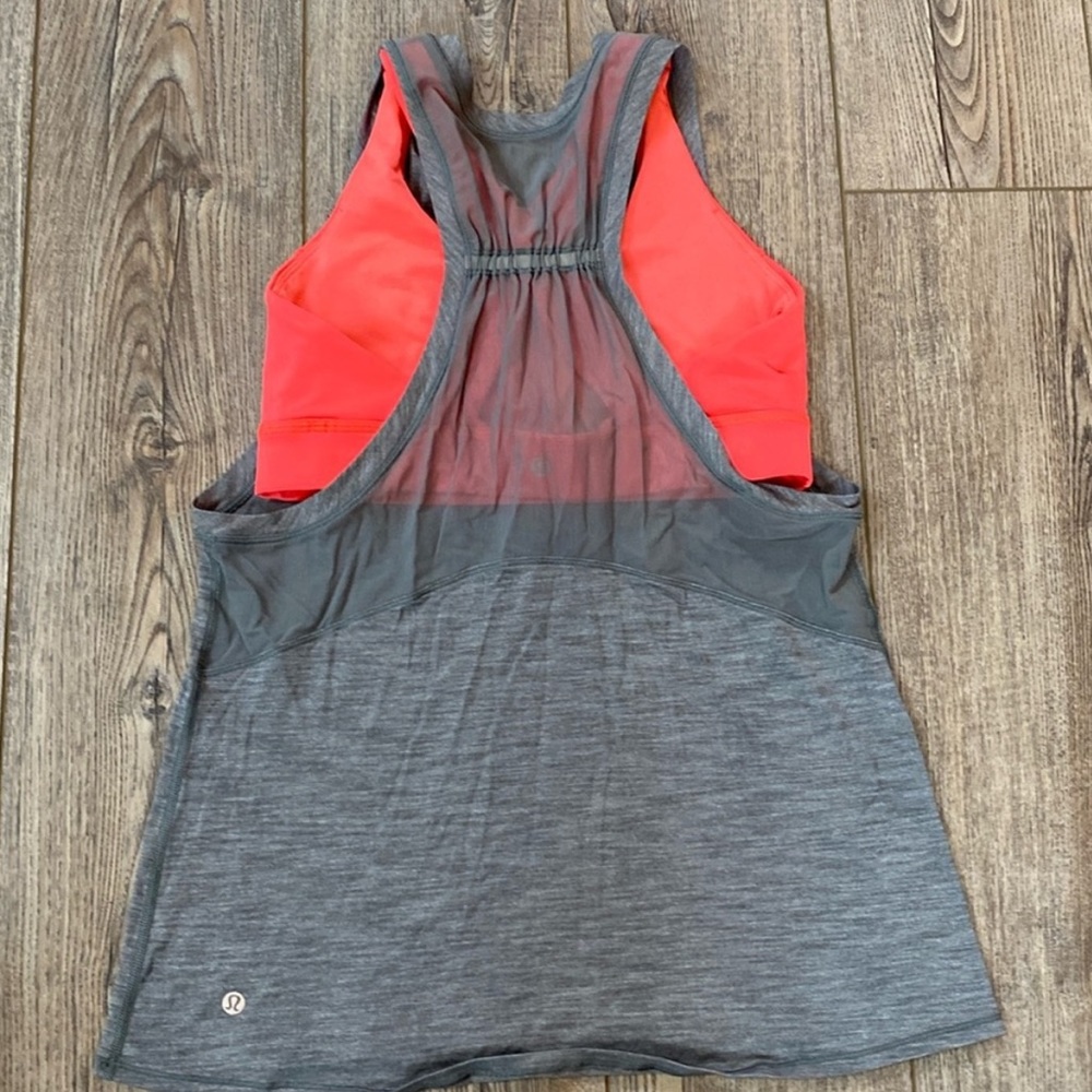 Lululemon Work the Circuit Heathered Grey Electric Coral 10